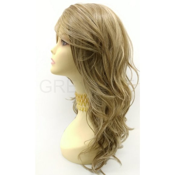 Ash Blonde wavy heat resistant wig